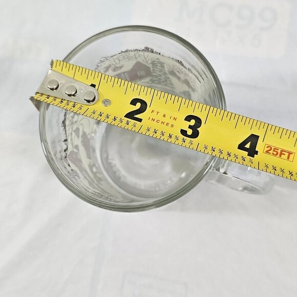 Vintage Libbey USA Christmas Winter Village 12 Oz Glass Mugs Cups - Set of 2 - Picture 9 of 17